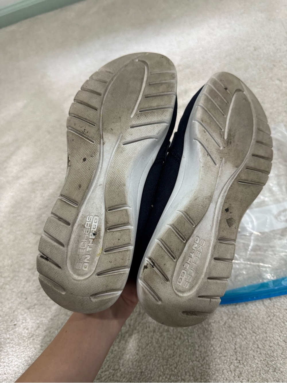 Skechers Navy Canvas Boat Shoes with Patterned Insole - Picture 4 of 6